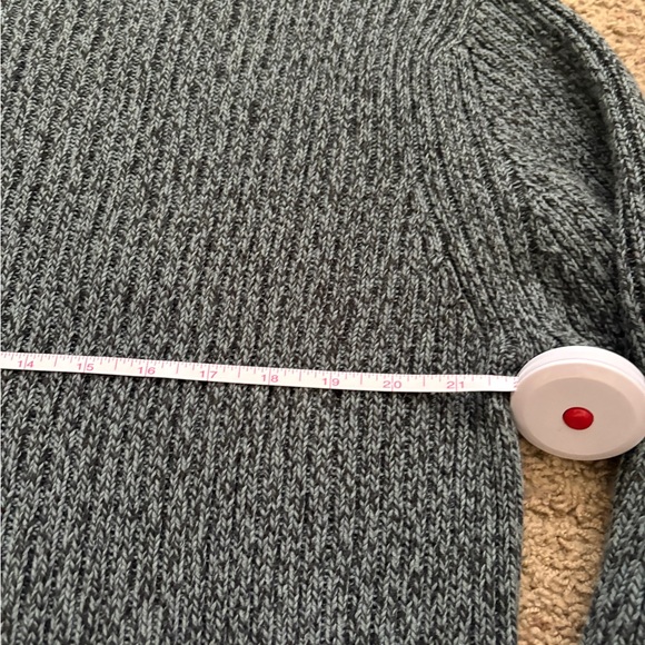 St John’s Bay 100% Cotton Oversized Mockneck Marled Blue Grandpa Sweater - Picture 6 of 7